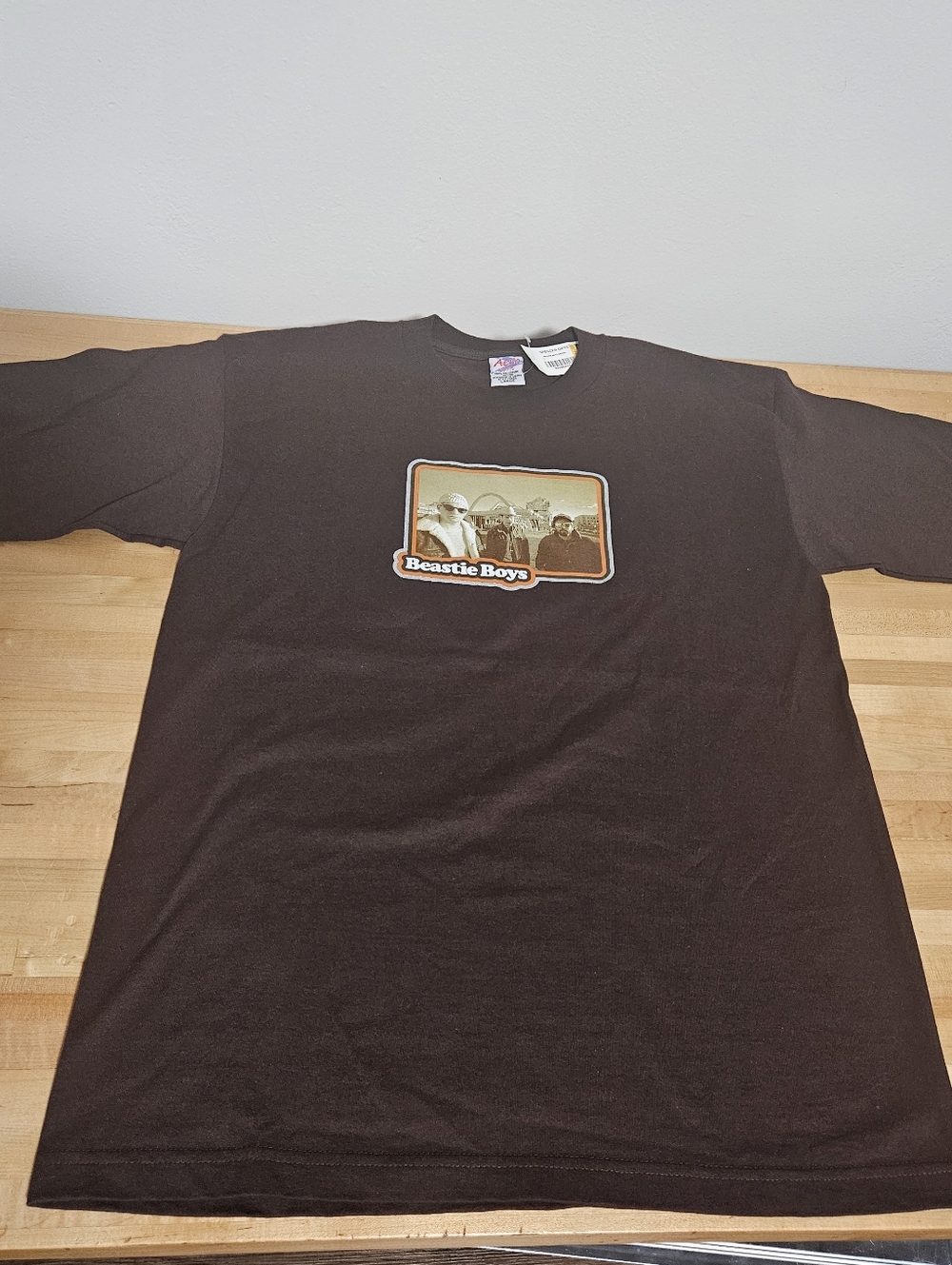 Vintage BEASTIE BOYS Brown 100% Cotton T-Shirt  Size Large New with Tag